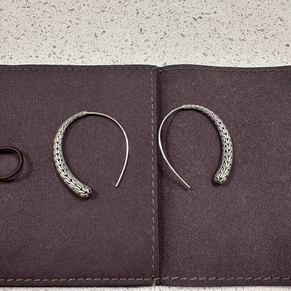 John Hardy Silver Hoop Earrings